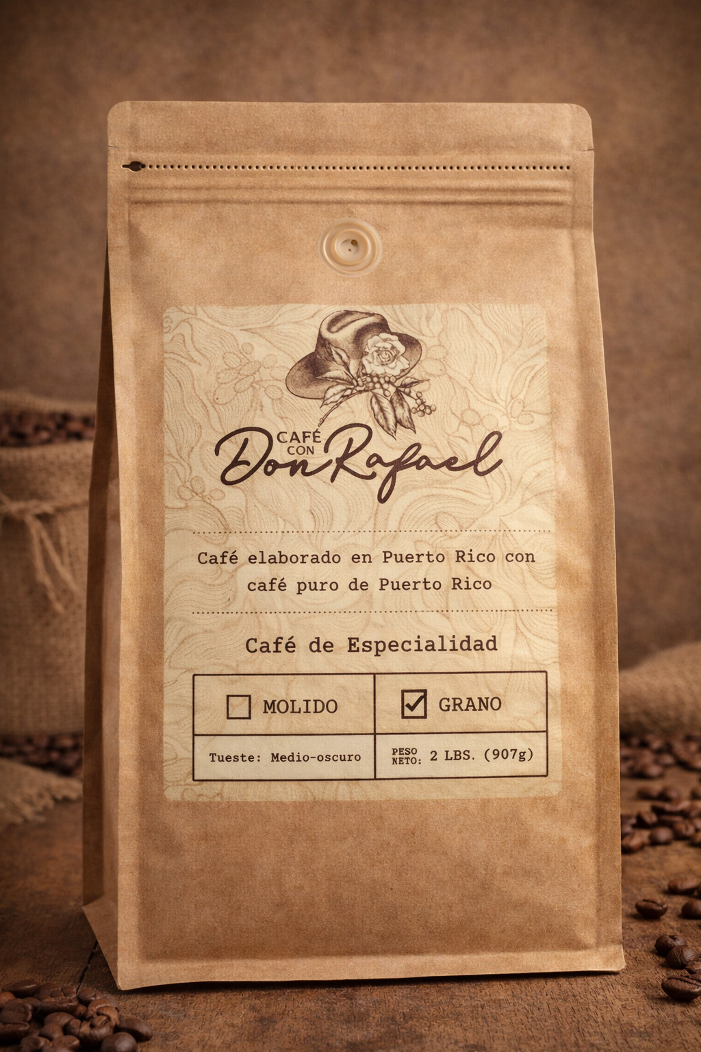 Café 100% Arábico en granos 2 libras